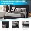 image:imageFlash Furniture Addison Platform Bed  Charcoal Fabric Upholstery  Full  Headboard with Rounded Edges  Wood Slat Support  No Box Spring or Foundation Needed