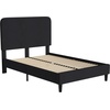 image:imageFlash Furniture Addison Platform Bed  Charcoal Fabric Upholstery  Full  Headboard with Rounded Edges  Wood Slat Support  No Box Spring or Foundation Needed