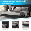 image:imageFlash Furniture Addison Queen Size Platform Bed with Fabric Upholstered Headboard Timeless LowProfile Queen Bed Frame with Headboard Light GrayCharcoal