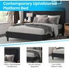 image:imageFlash Furniture Addison Queen Size Platform Bed with Fabric Upholstered Headboard Timeless LowProfile Queen Bed Frame with Headboard Light GrayCharcoal