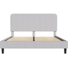 image:imageFlash Furniture Addison Queen Size Platform Bed with Fabric Upholstered Headboard Timeless LowProfile Queen Bed Frame with Headboard Light GrayLight Grey