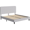 image:imageFlash Furniture Addison Queen Size Platform Bed with Fabric Upholstered Headboard Timeless LowProfile Queen Bed Frame with Headboard Light GrayLight Grey