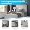 image:imageFlash Furniture Addison Queen Size Platform Bed with Fabric Upholstered Headboard Timeless LowProfile Queen Bed Frame with Headboard Light GrayLight Grey