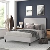 image:imageFlash Furniture Addison Queen Size Platform Bed with Fabric Upholstered Headboard Timeless LowProfile Queen Bed Frame with Headboard Light GrayLight Grey