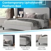 image:imageFlash Furniture Addison Queen Size Platform Bed with Fabric Upholstered Headboard Timeless LowProfile Queen Bed Frame with Headboard Light GrayLight Grey