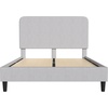image:imageFlash Furniture Addison Queen Size Platform Bed with Fabric Upholstered Headboard Timeless LowProfile Queen Bed Frame with Headboard Light GrayLight Grey
