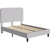 image:imageFlash Furniture Addison Queen Size Platform Bed with Fabric Upholstered Headboard Timeless LowProfile Queen Bed Frame with Headboard Light GrayLight Grey