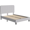 image:imageFlash Furniture Addison Queen Size Platform Bed with Fabric Upholstered Headboard Timeless LowProfile Queen Bed Frame with Headboard Light GrayLight Grey