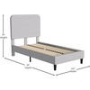 image:imageFlash Furniture Addison Queen Size Platform Bed with Fabric Upholstered Headboard Timeless LowProfile Queen Bed Frame with Headboard Light GrayLight Grey