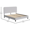 image:imageFlash Furniture Addison Queen Size Platform Bed with Fabric Upholstered Headboard Timeless LowProfile Queen Bed Frame with Headboard Light GrayLight Grey