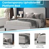 image:imageFlash Furniture Addison Queen Size Platform Bed with Fabric Upholstered Headboard Timeless LowProfile Queen Bed Frame with Headboard Light GrayLight Grey