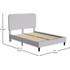 image:imageFlash Furniture Addison Queen Size Platform Bed with Fabric Upholstered Headboard Timeless LowProfile Queen Bed Frame with Headboard Light GrayLight Grey