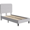 image:imageFlash Furniture Addison Queen Size Platform Bed with Fabric Upholstered Headboard Timeless LowProfile Queen Bed Frame with Headboard Light GrayLight Grey