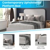 image:imageFlash Furniture Addison Queen Size Platform Bed with Fabric Upholstered Headboard Timeless LowProfile Queen Bed Frame with Headboard Light GrayLight Grey