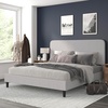 image:imageFlash Furniture Addison Queen Size Platform Bed with Fabric Upholstered Headboard Timeless LowProfile Queen Bed Frame with Headboard Light GrayLight Grey