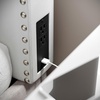 image:imageFlash Furniture Adeline Twin Headboard with 2 Outlets USB Port USB TypeC Port Contoured Headboard Studded LeatherSoft Upholstery Dual Hanging Options WhiteWhite Leathersoft
