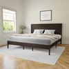 image:imageFlash Furniture Asher Solid Wood Platform Bed with Wooden Slats and Headboard No Box Spring Needed Queen Size Dark BrownDark Brown