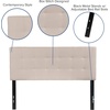 image:imageFlash Furniture Bedford Box Stitch Tufted Upholstered Full Size Headboard in Beige Fabric