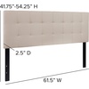 image:imageFlash Furniture Bedford Box Stitch Tufted Upholstered Queen Size Headboard in Beige Fabric
