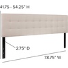 image:imageFlash Furniture Bedford Tufted Upholstered King Size Headboard in Black FabricBeige
