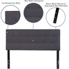 image:imageFlash Furniture Bedford Tufted Upholstered King Size Headboard in Black FabricDark Gray