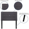 image:imageFlash Furniture Bedford Tufted Upholstered King Size Headboard in Black FabricDark Gray