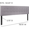 image:imageFlash Furniture Bedford Tufted Upholstered King Size Headboard in Black FabricLight Gray