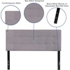 image:imageFlash Furniture Bedford Tufted Upholstered King Size Headboard in Black FabricLight Gray