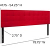 image:imageFlash Furniture Bedford Tufted Upholstered King Size Headboard in Black FabricRed