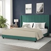 image:imageFlash Furniture Bianca Upholstered Platform Bed  Gray Velvet Upholstery  Full  Wingback Headboard  Slatted Mattress Foundation  No Box Spring NeededEmerald Velvet