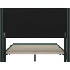 image:imageFlash Furniture Bianca Upholstered Platform Bed  Gray Velvet Upholstery  Full  Wingback Headboard  Slatted Mattress Foundation  No Box Spring NeededEmerald Velvet