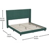 image:imageFlash Furniture Bianca Upholstered Platform Bed  Gray Velvet Upholstery  Full  Wingback Headboard  Slatted Mattress Foundation  No Box Spring NeededEmerald Velvet