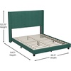 image:imageFlash Furniture Bianca Upholstered Platform Bed  Gray Velvet Upholstery  Full  Wingback Headboard  Slatted Mattress Foundation  No Box Spring NeededEmerald Velvet