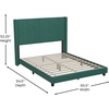 image:imageFlash Furniture Bianca Upholstered Platform Bed  Gray Velvet Upholstery  Full  Wingback Headboard  Slatted Mattress Foundation  No Box Spring NeededEmerald Velvet