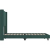 image:imageFlash Furniture Bianca Upholstered Platform Bed  Gray Velvet Upholstery  Full  Wingback Headboard  Slatted Mattress Foundation  No Box Spring NeededEmerald Velvet