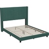 image:imageFlash Furniture Bianca Upholstered Platform Bed  Gray Velvet Upholstery  Full  Wingback Headboard  Slatted Mattress Foundation  No Box Spring NeededEmerald Velvet