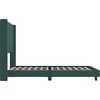 image:imageFlash Furniture Bianca Upholstered Platform Bed  Gray Velvet Upholstery  Full  Wingback Headboard  Slatted Mattress Foundation  No Box Spring NeededEmerald Velvet