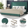 image:imageFlash Furniture Bianca Upholstered Platform Bed  Gray Velvet Upholstery  Full  Wingback Headboard  Slatted Mattress Foundation  No Box Spring NeededEmerald Velvet