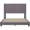 image:imageFlash Furniture Bianca Upholstered Platform Bed  Gray Velvet Upholstery  Full  Wingback Headboard  Slatted Mattress Foundation  No Box Spring NeededGray Velvet