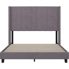 image:imageFlash Furniture Bianca Upholstered Platform Bed  Gray Velvet Upholstery  Full  Wingback Headboard  Slatted Mattress Foundation  No Box Spring NeededGray Velvet