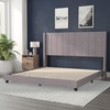 image:imageFlash Furniture Bianca Upholstered Platform Bed  Gray Velvet Upholstery  Full  Wingback Headboard  Slatted Mattress Foundation  No Box Spring NeededGray Velvet