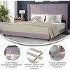 image:imageFlash Furniture Bianca Upholstered Platform Bed  Gray Velvet Upholstery  Full  Wingback Headboard  Slatted Mattress Foundation  No Box Spring NeededGray Velvet
