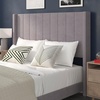 image:imageFlash Furniture Bianca Upholstered Platform Bed  Gray Velvet Upholstery  Full  Wingback Headboard  Slatted Mattress Foundation  No Box Spring NeededGray Velvet
