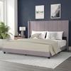 image:imageFlash Furniture Bianca Upholstered Platform Bed  Gray Velvet Upholstery  Full  Wingback Headboard  Slatted Mattress Foundation  No Box Spring NeededGray Velvet