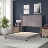 image:imageFlash Furniture Bianca Upholstered Platform Bed  Gray Velvet Upholstery  Full  Wingback Headboard  Slatted Mattress Foundation  No Box Spring NeededGray Velvet