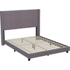 image:imageFlash Furniture Bianca Upholstered Platform Bed  Gray Velvet Upholstery  Full  Wingback Headboard  Slatted Mattress Foundation  No Box Spring NeededGray Velvet