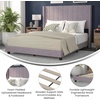 image:imageFlash Furniture Bianca Upholstered Platform Bed  Gray Velvet Upholstery  Full  Wingback Headboard  Slatted Mattress Foundation  No Box Spring NeededGray Velvet