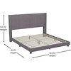 image:imageFlash Furniture Bianca Upholstered Platform Bed  Gray Velvet Upholstery  Full  Wingback Headboard  Slatted Mattress Foundation  No Box Spring NeededGray Velvet