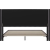 image:imageFlash Furniture Bianca Upholstered Platform Bed  Gray Velvet Upholstery  Full  Wingback Headboard  Slatted Mattress Foundation  No Box Spring NeededGray Velvet