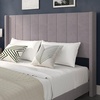 image:imageFlash Furniture Bianca Upholstered Platform Bed  Gray Velvet Upholstery  Full  Wingback Headboard  Slatted Mattress Foundation  No Box Spring NeededGray Velvet